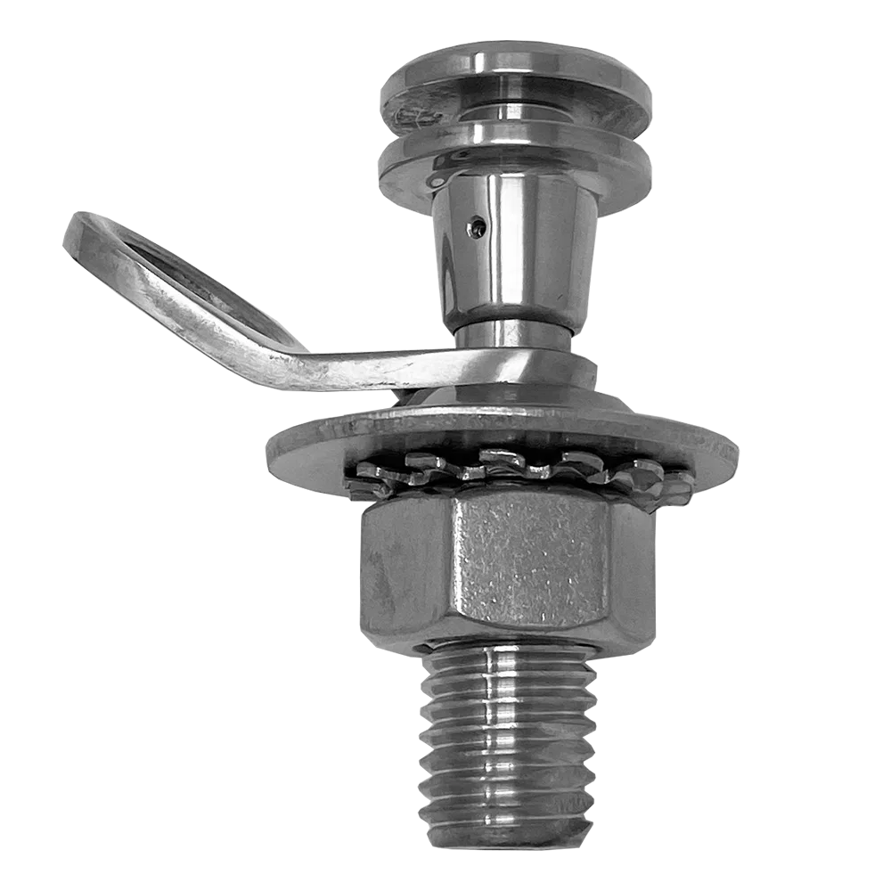 F16-0200-1 – TACO METALS Boat Fender Lock, One Way Pull Pin Lock 7/8 Inch Rope Diameter High Polished Type-316L Stain...